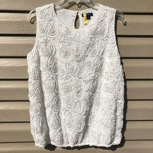 Max Edition Black White 3D Circle Detail Blouse